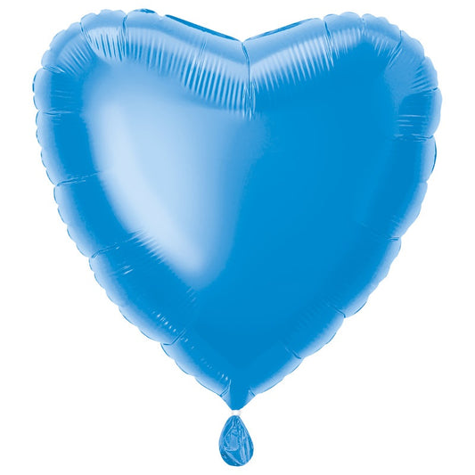 Solid Heart Foil Balloon 18"  Packaged - Royal Blue