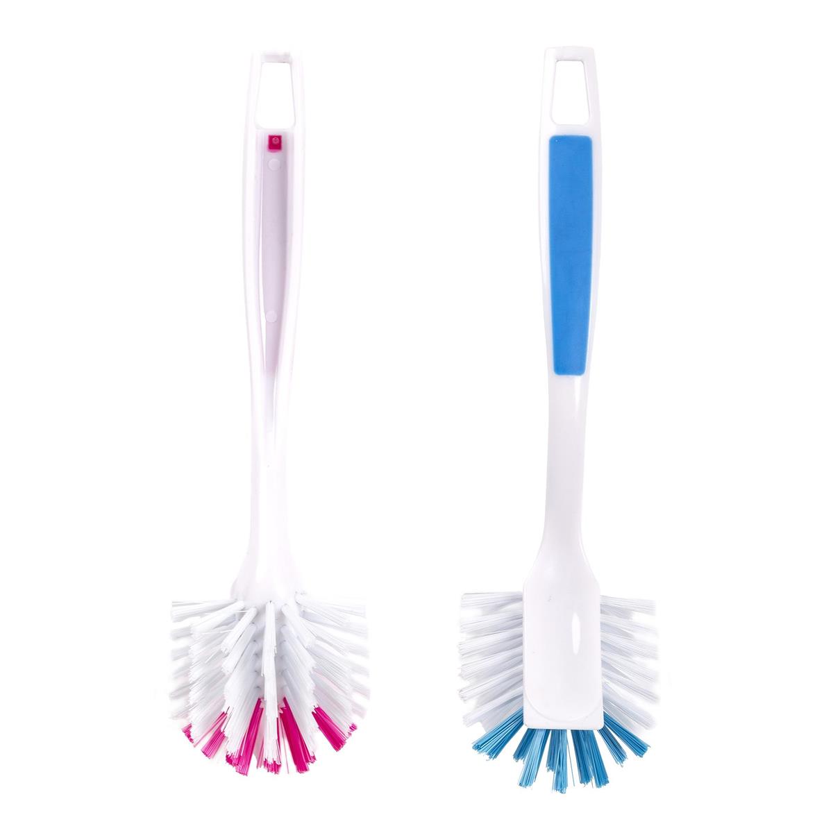 H.E., Plastic Brush w/Round Head, 2 Colours, tag