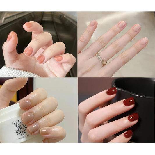 Bodico, 24-pc "Understated" Nails w Adhesive, Rounded Square, 4 asst, col box