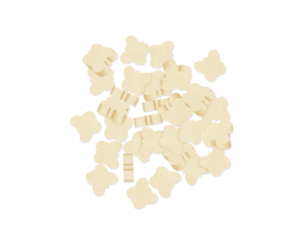 Craftwood: Wooden Thick-Bits 30pc 6mm(T) I) Butterfly Natural