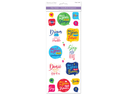 Paper Craft Sticker: 5"x12" Classic Themes 'Clear' Photo Safe W) Inspirational 2