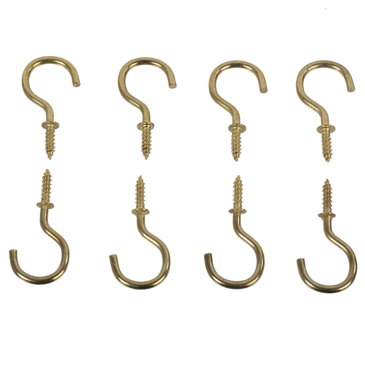 H.E.  8-pc 1.5" Metal Cup Hooks, b/c