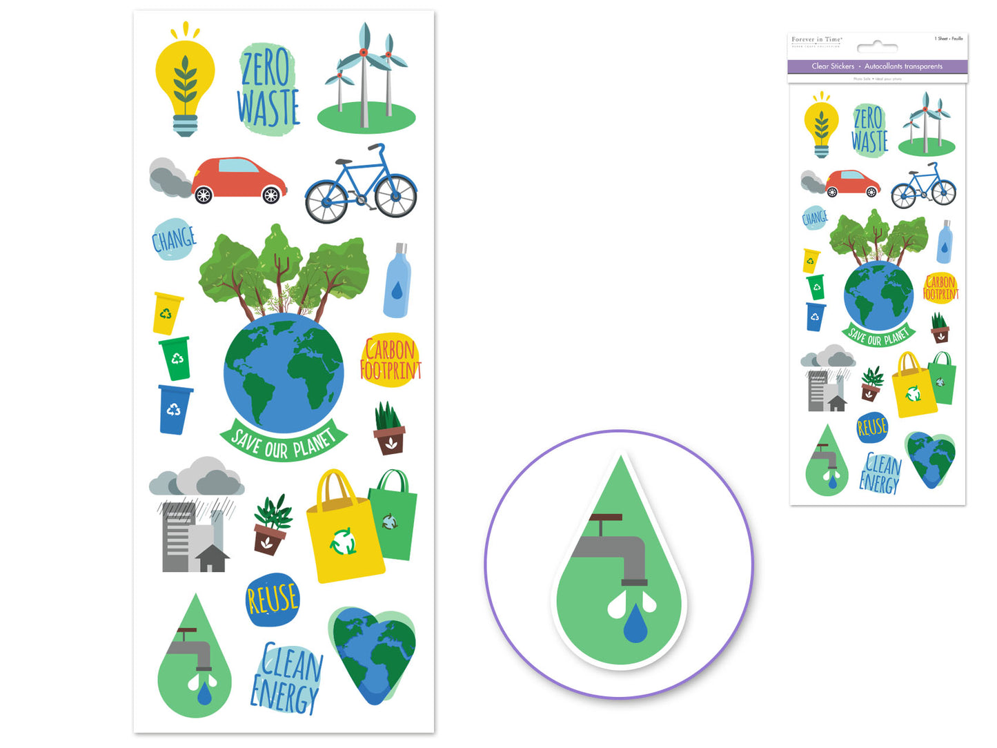 Paper Craft Sticker: 5"x12" Classic Themes 'Clear' Photo Safe 02) Climate Change