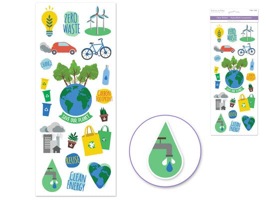 Paper Craft Sticker: 5"x12" Classic Themes 'Clear' Photo Safe 02) Climate Change