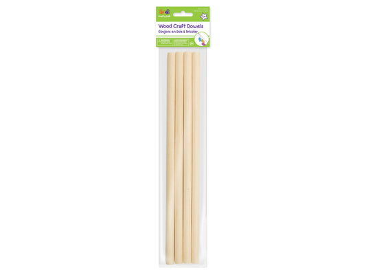 Craftwood: 7/16"x12" Natural Dowel 4/pk