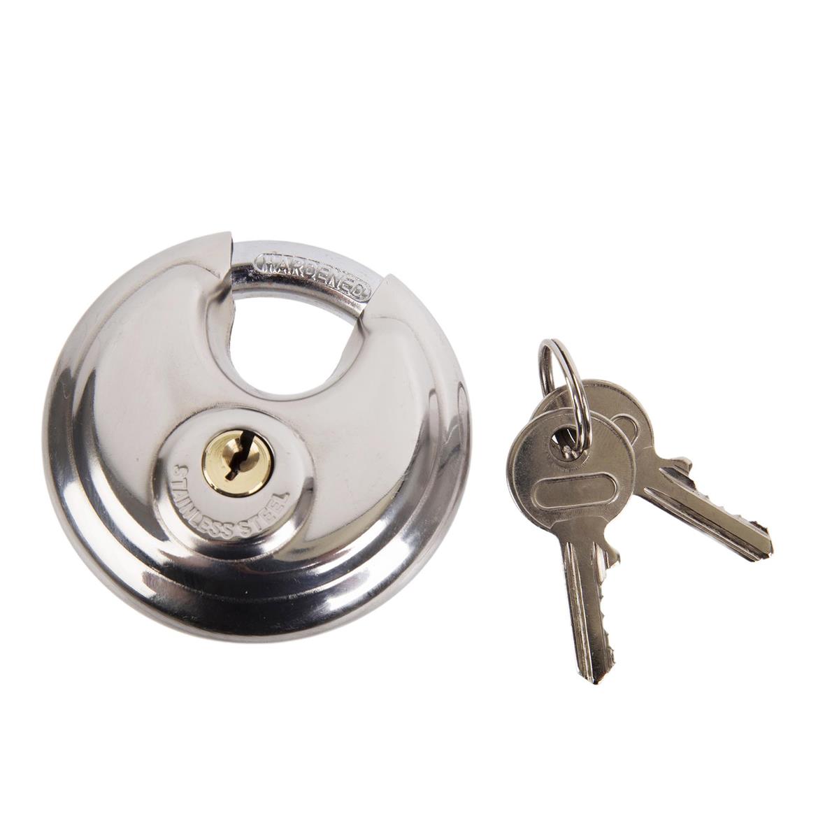 H.E.M.P. 2.75" Disc Padlock Stainless Steel, Double Blister