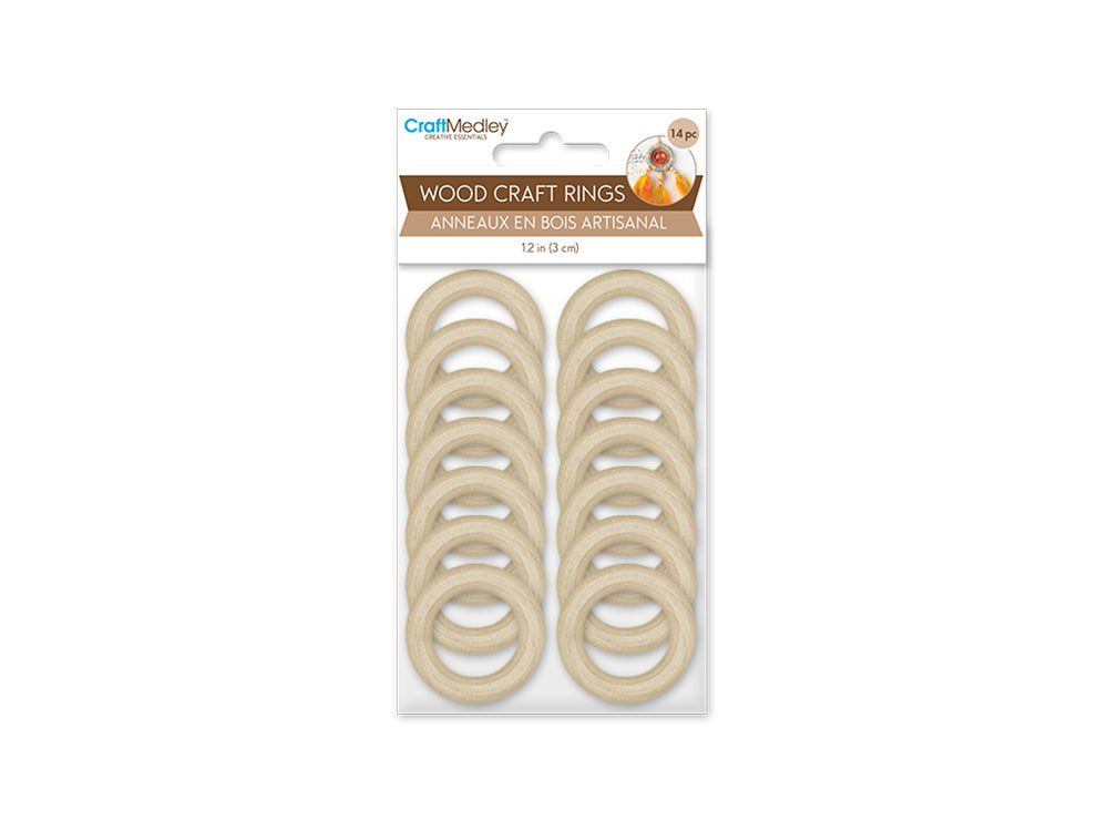 Craftwood: 30mm Craft Rings x14 Natural
