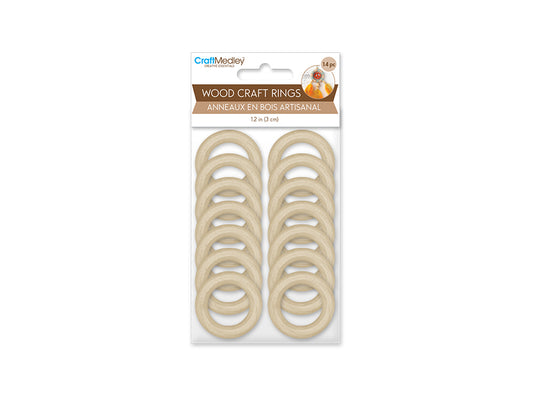 Craftwood: 30mm Craft Rings x14 Natural