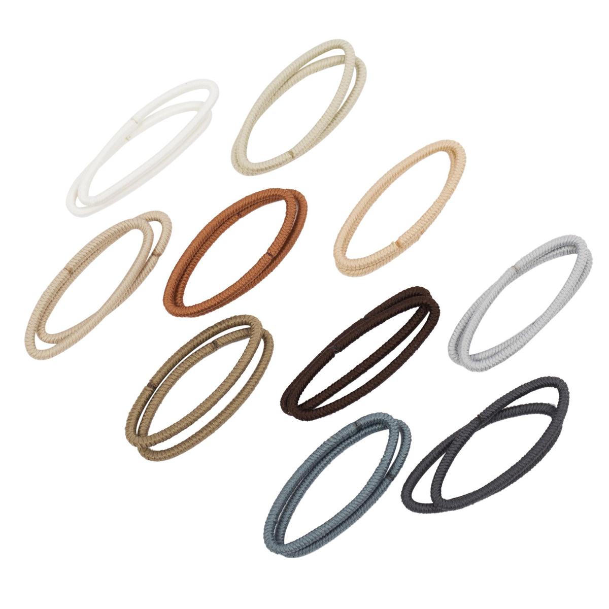 Stylin, 20-PC Twisted Ponyholders Neutrals, Clasp free, h/c