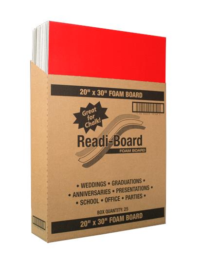 FOAM BOARD - 20"X30" RED MATTE 25 PCS