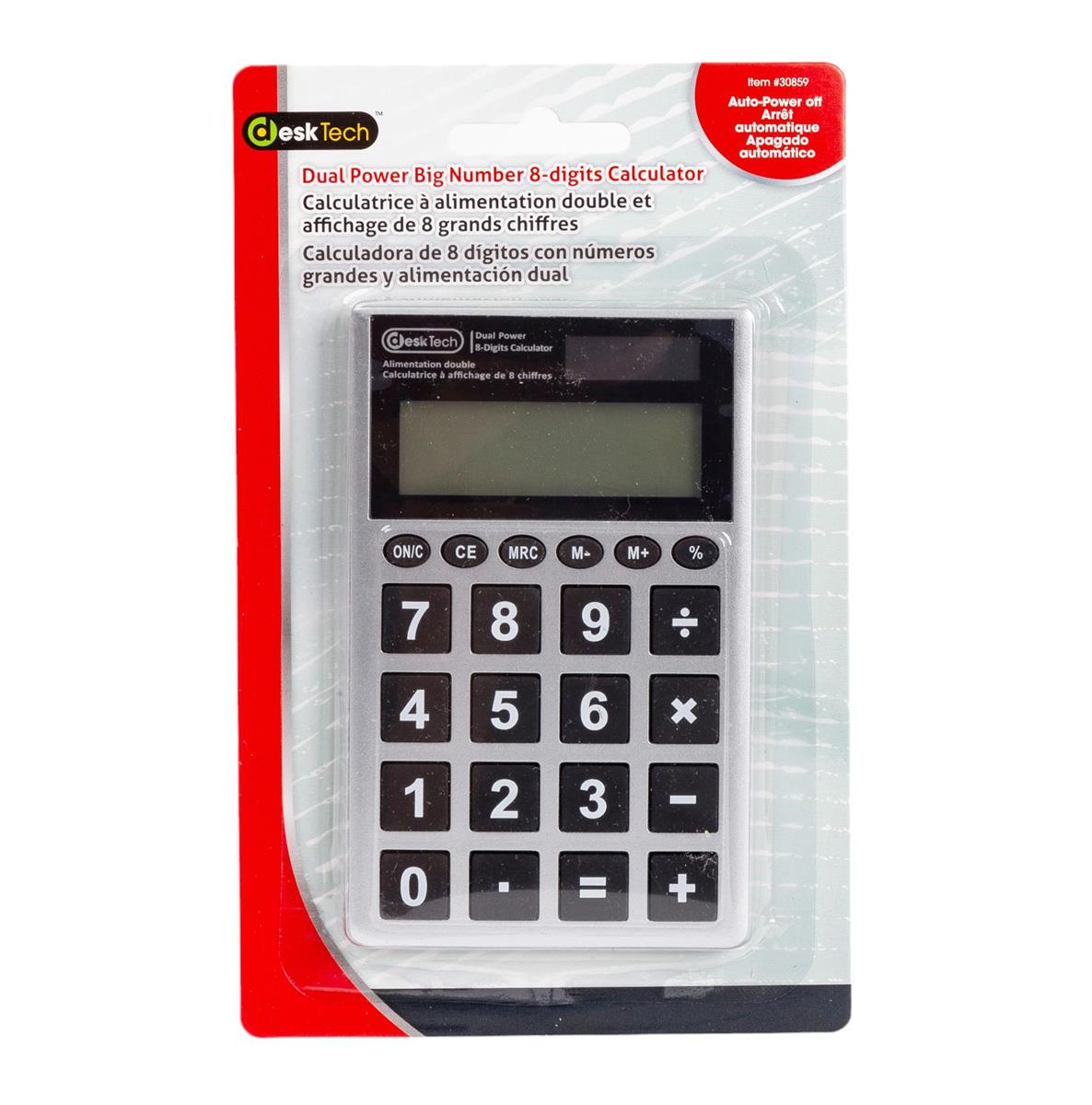 Dual Power Big Number 8-Digits Calculator: Qty-1