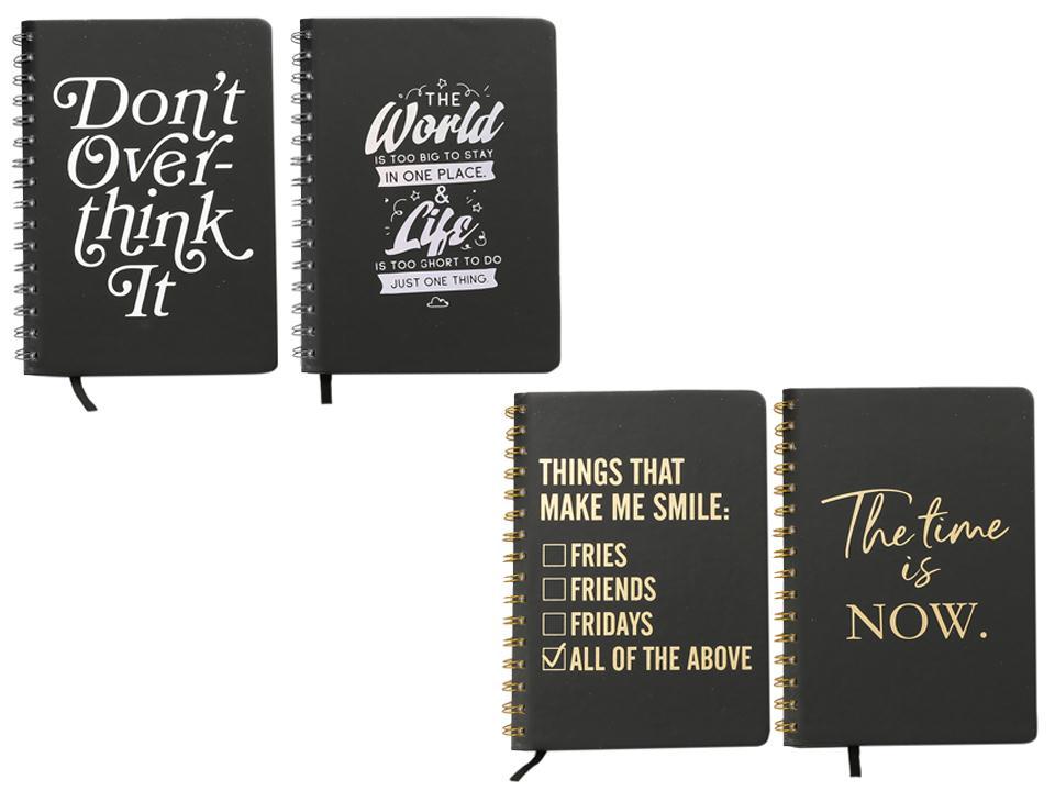 Foil Word Spiral Notebook 14.8x21cm 4 styles, 80s,70g,hard cover