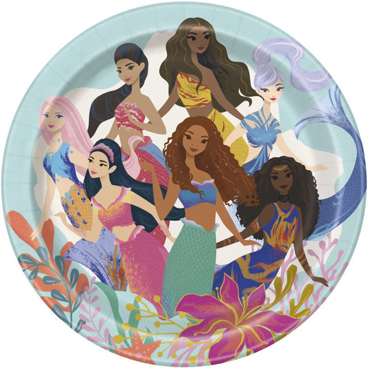 Disney The Little Mermaid Round 7" Dessert Plates  8ct