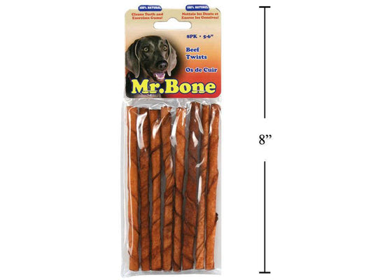 Mr. Bone 8pk. Twist Beef  (M01540)