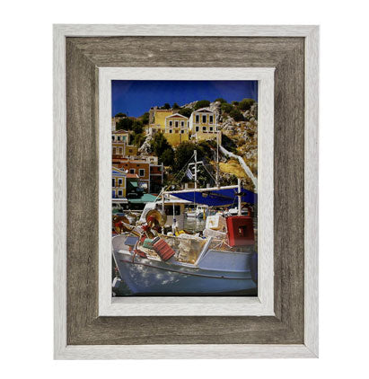 TWO-TONE MDF FRAME-GREY/WHITE- 4''X6''