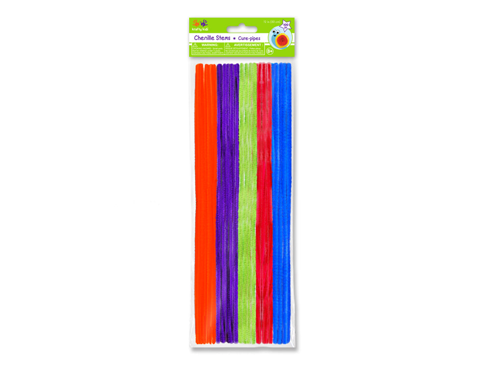 Chenille Stems: 6mmx30cm 100/pk Pipe Cleaners U) Glamour Mix