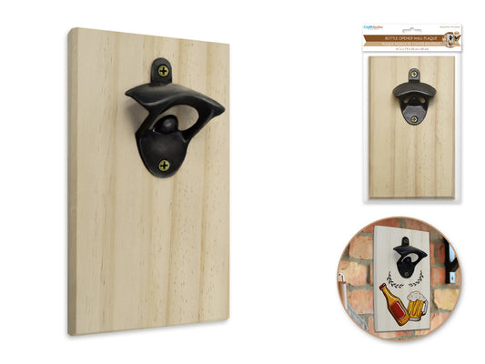 Wood Craft: 4.7"x7.9" DIY Bottle Opener Wall Plaque 0.8cm(T)