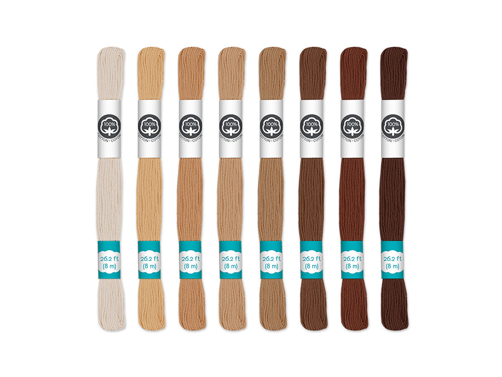 Needlecrafters: 8m Cotton Embroidery Floss 8 Hanks/pkg H) Natural Selection