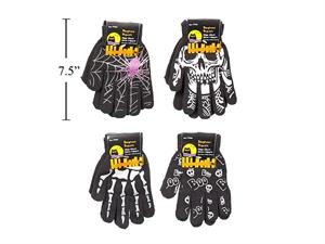 Hoots Halloween Rubber Print Magic Gloves, 4 Designs asst. One Size