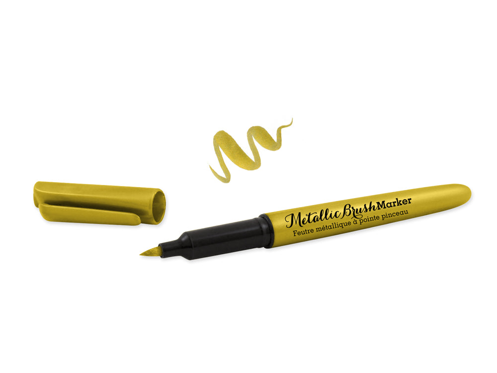 Color Factory: Metallic Brush Marker Permanent 6.8mm A) Gold
