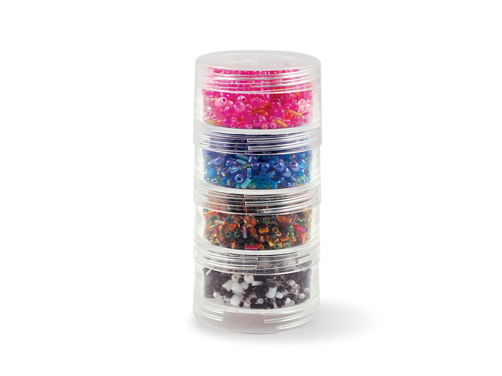 Craft/Bead Storage: 1 7/8"x1" Screw-Stack Canisters x4