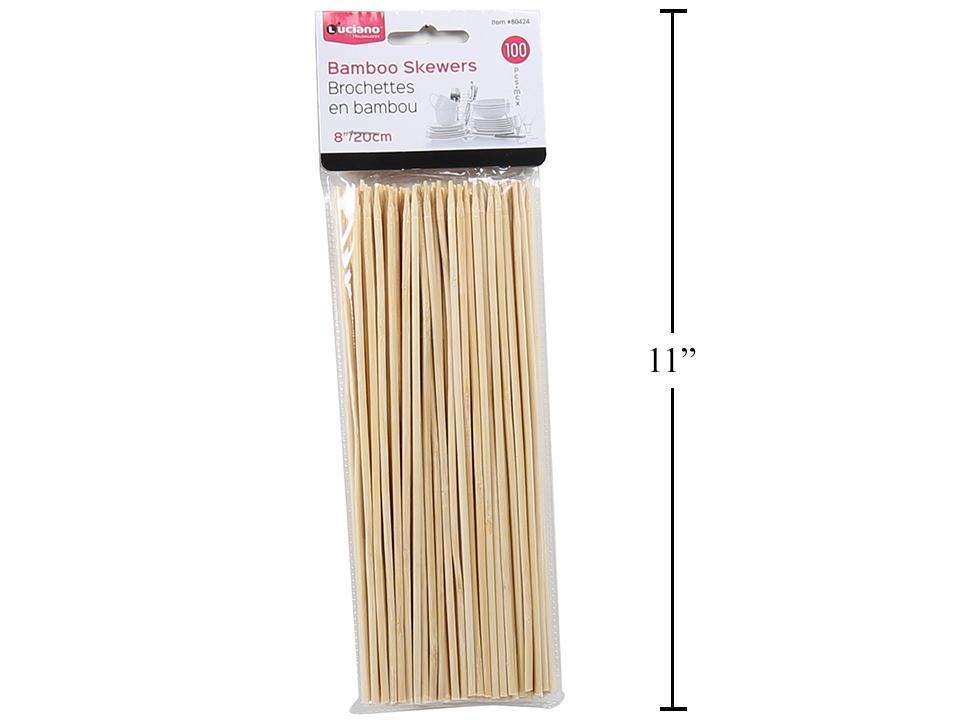Luciano  100-pc 8" Bamboo Skewers, vbh (HZ)