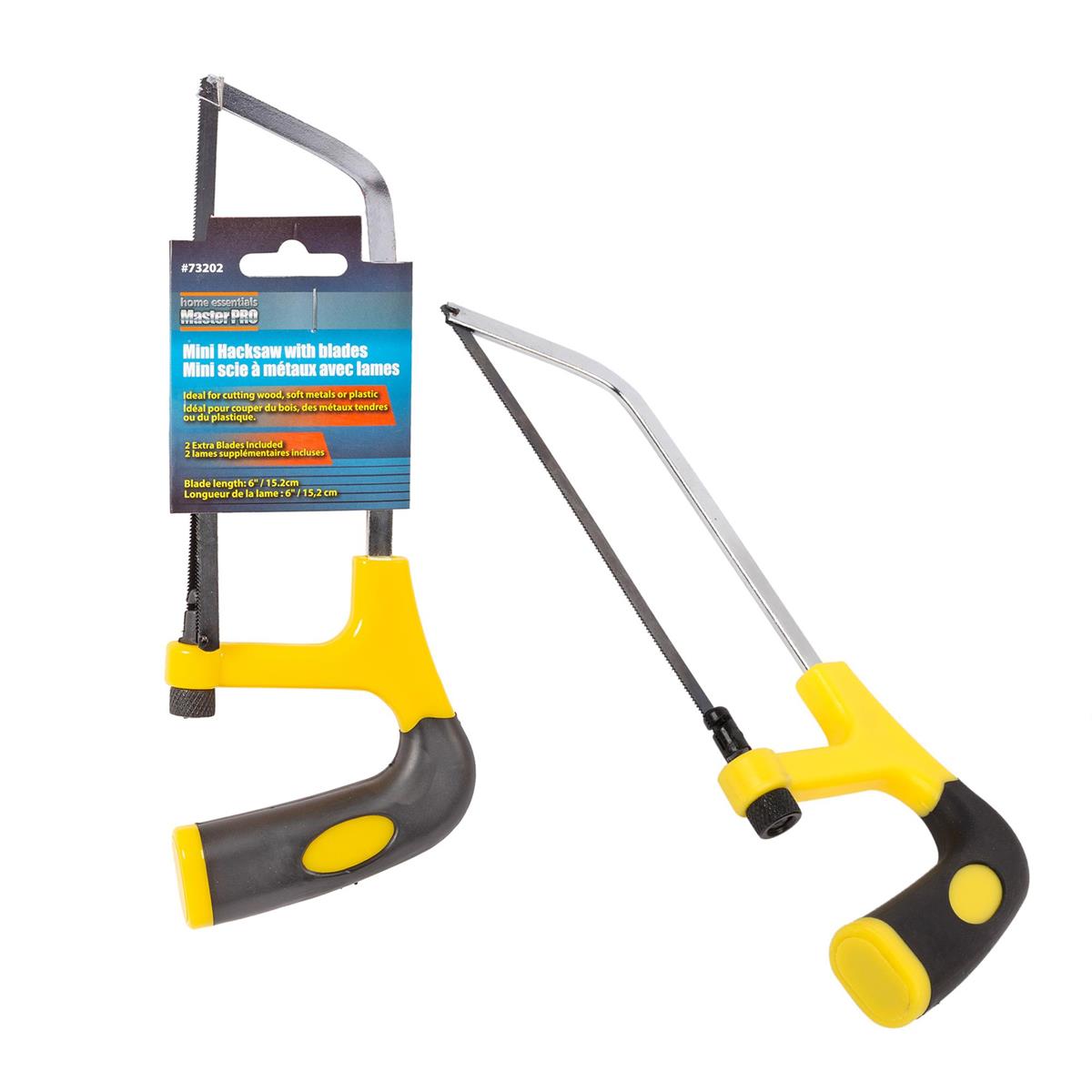H.E. Master Pro 6" Mini Hacksaw w/ 2pc extra blade, Wrap card