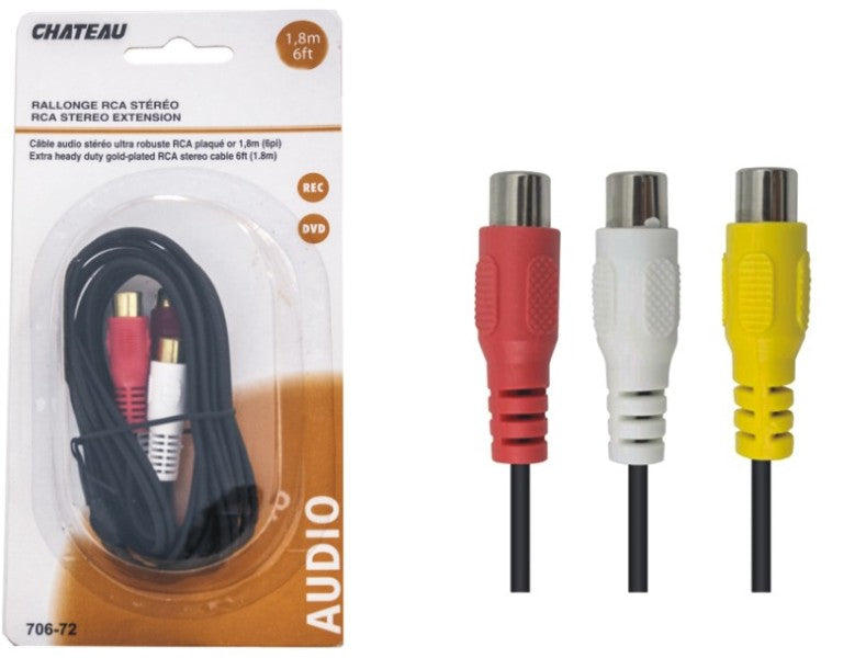 RCA STEREO EXTENSION: RCA JACK to RCA PLUG - 6FT