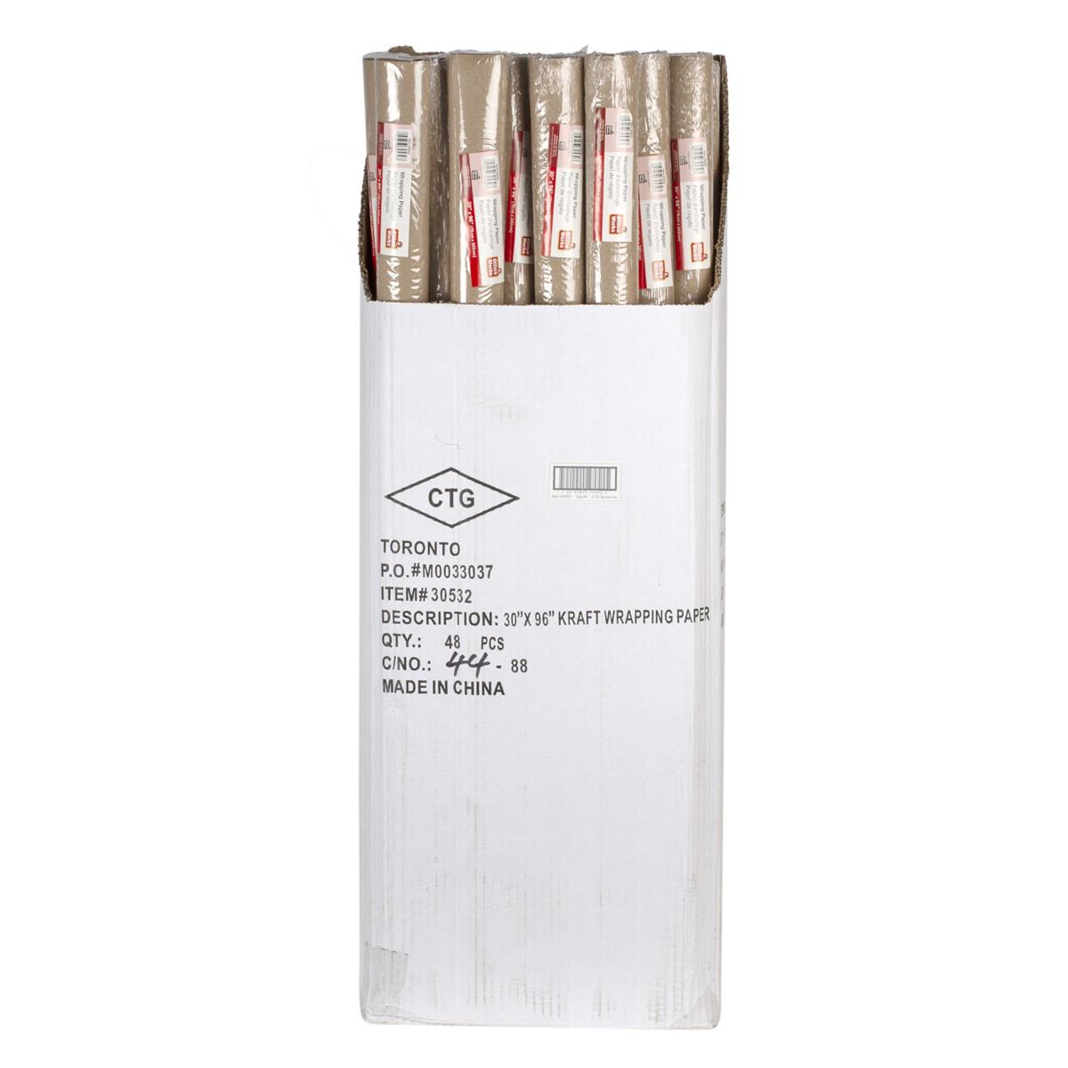 O.WKs. 30" x 96" Wrapping Paper,  shrink wrap 48/dsp