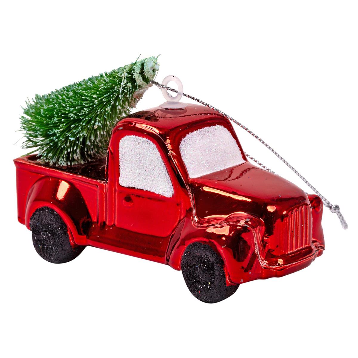 Deco N. Xmas Truck Ornament, 1.6x3.5", cht