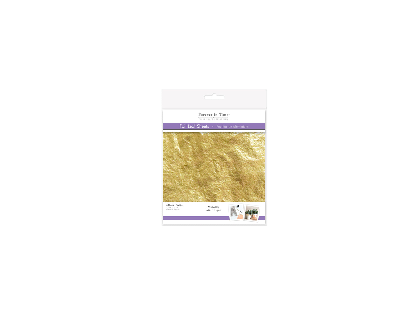 Paper Craft Embellishment: Metallic Foil Leaf Sheets x6 A) Gold