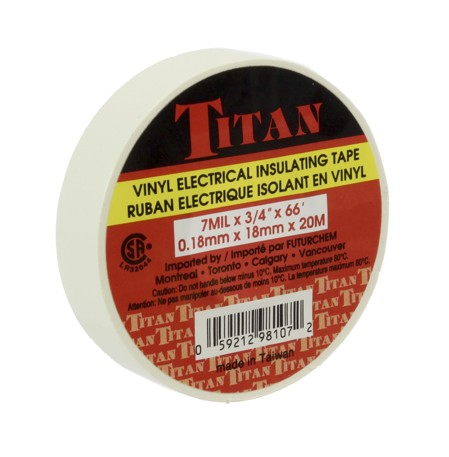 TITAN WHITE P.V.C. ELECTRICAL TAPE 18mm x 20m