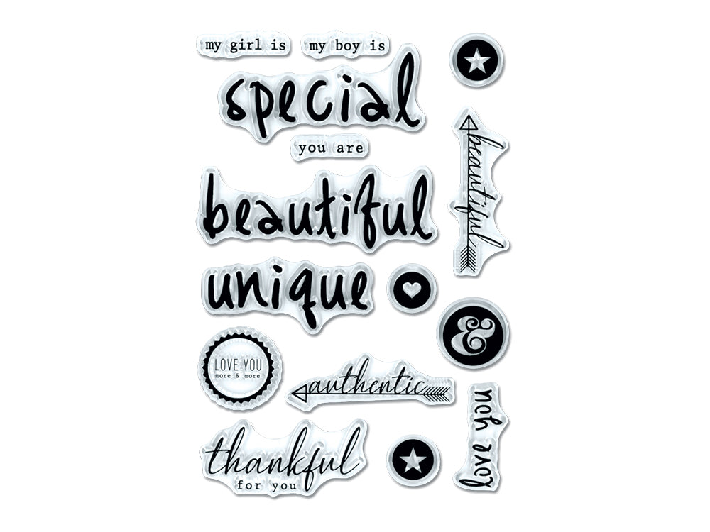 Clear Stamps: 4.3"x6.3" Reusable V) You Are Unique