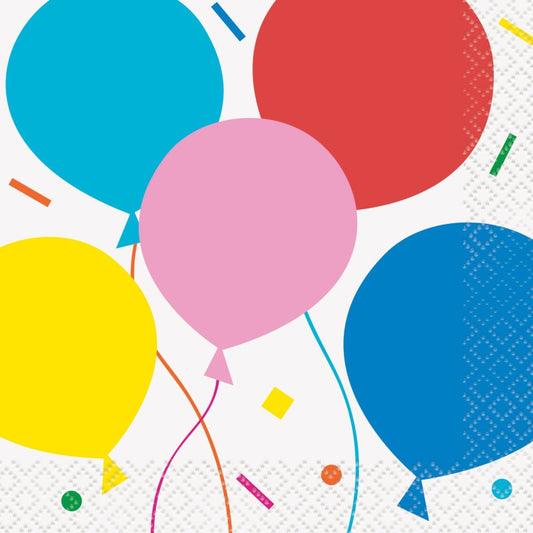 Colorful Balloons Beverage Napkins  16ct
