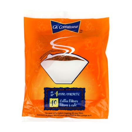 CONE COFFEE FILTERS IN POLY BAG #4 40/PK x 48/CS