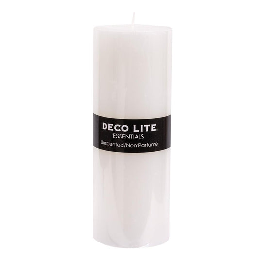 Deco Lite Essentials 3"x8" Smooth Pillar Candle, col. wrap & label