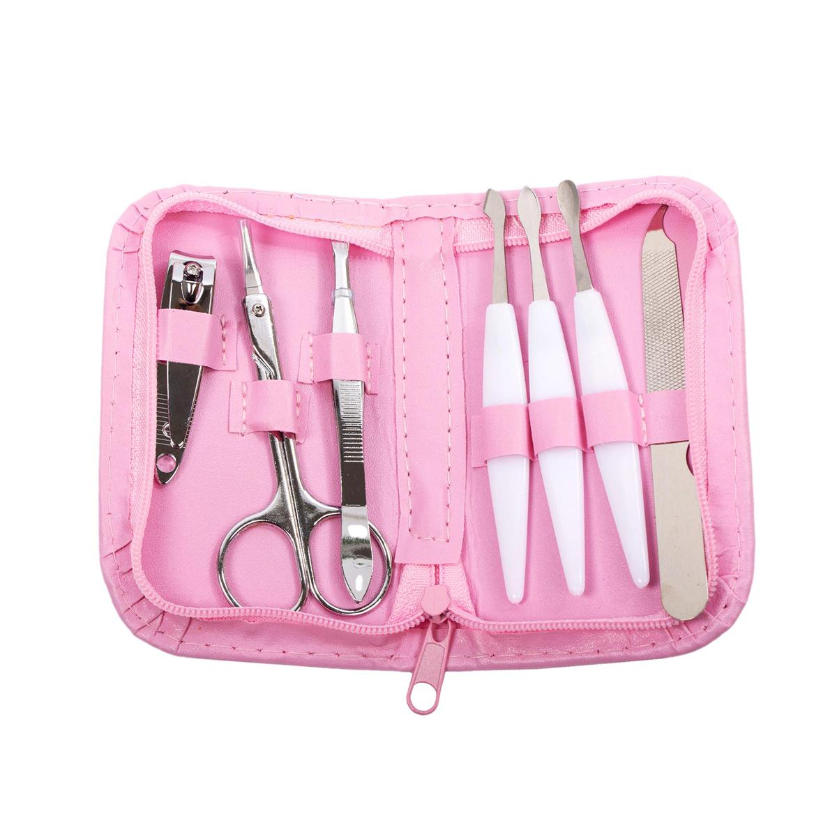Bodico 7-pc Manicure Set w/Pouch, 2 col., double blister(HZ)