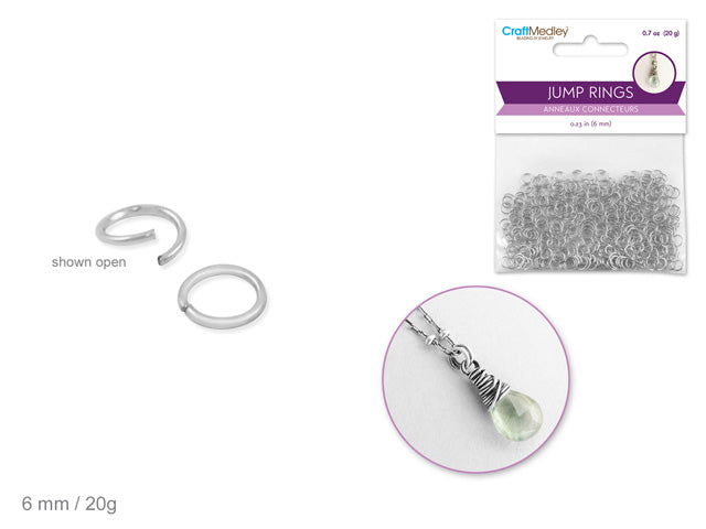 Jewelry Findings: 6mm Jump Ring x350 20g B) Silver