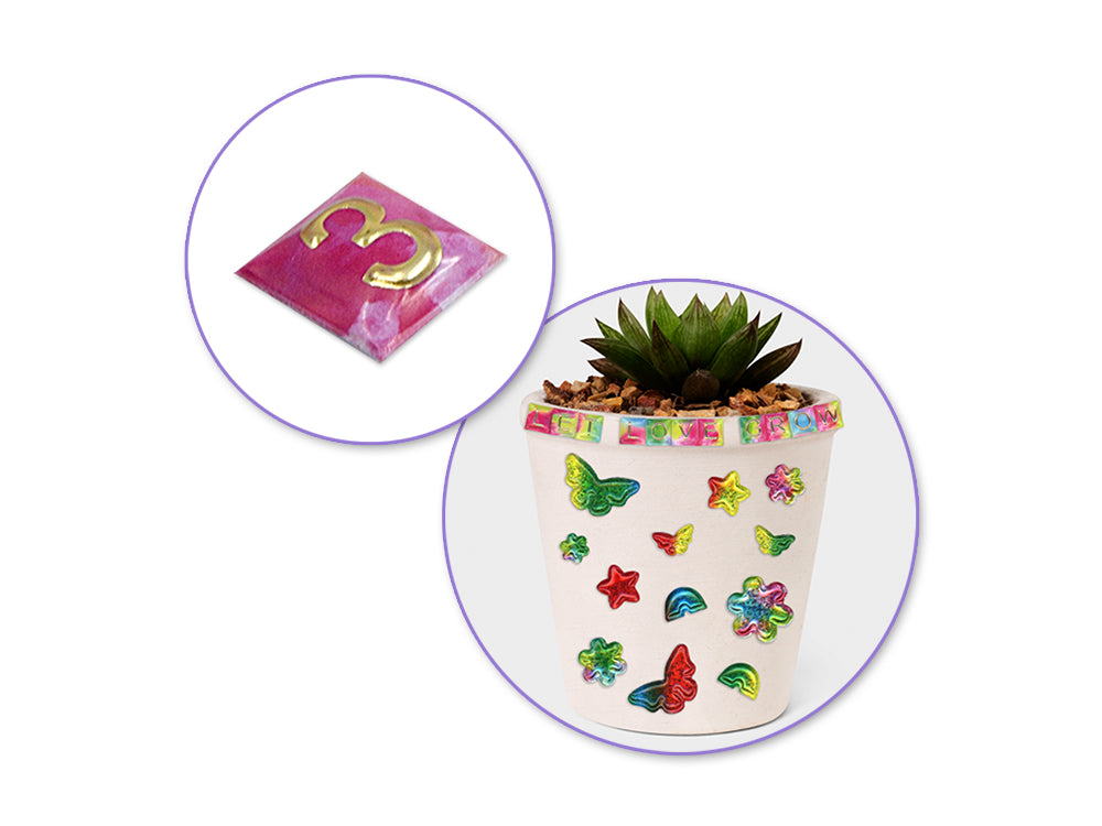 Paper Craft Sticker: 3.7"x6.9" 3D Pop-Up Foil Rainbow Effects E) Numbers