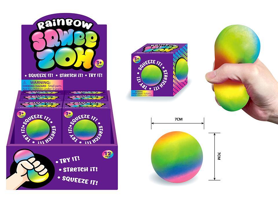 2.8" Squeeze Rainbow Ball, 12/dsp