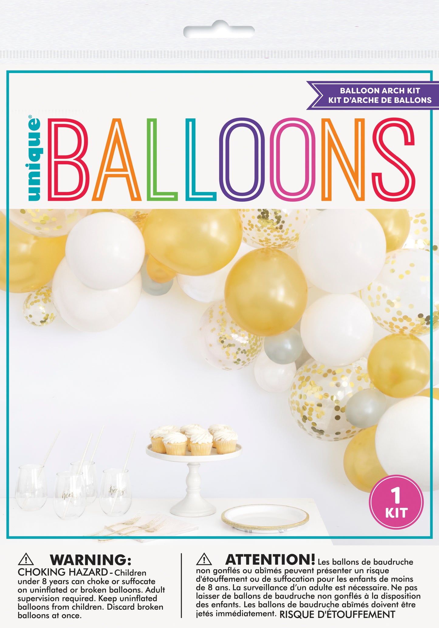 Latex Balloon Arch Kit - Assorted Solid and Confetti Filled Latex Balloons, 40 pcs