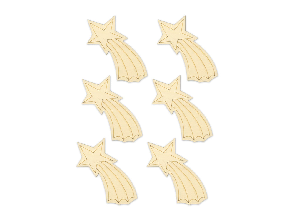 Wood Craft: Laser-Etched Wood Shapes x6 H) Shooting Star