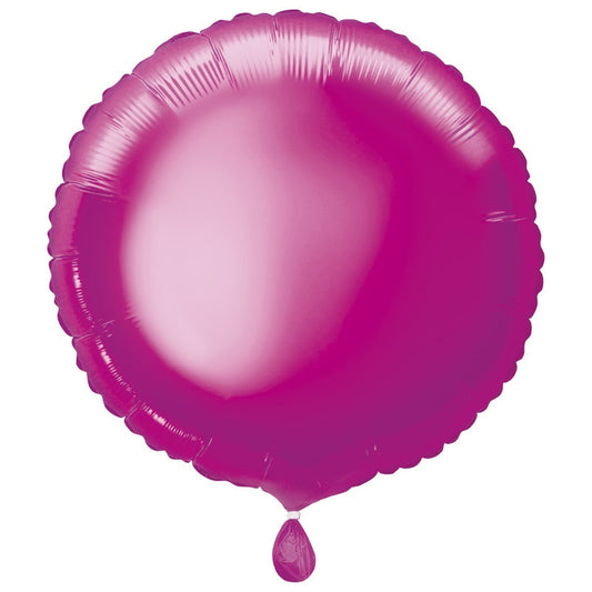 Solid Round Foil Balloon 18"  Packaged - Hot Pink