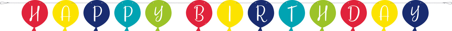 Balloon Party Birthday Shaped Banner – 9 ft Birthday Party Decoration