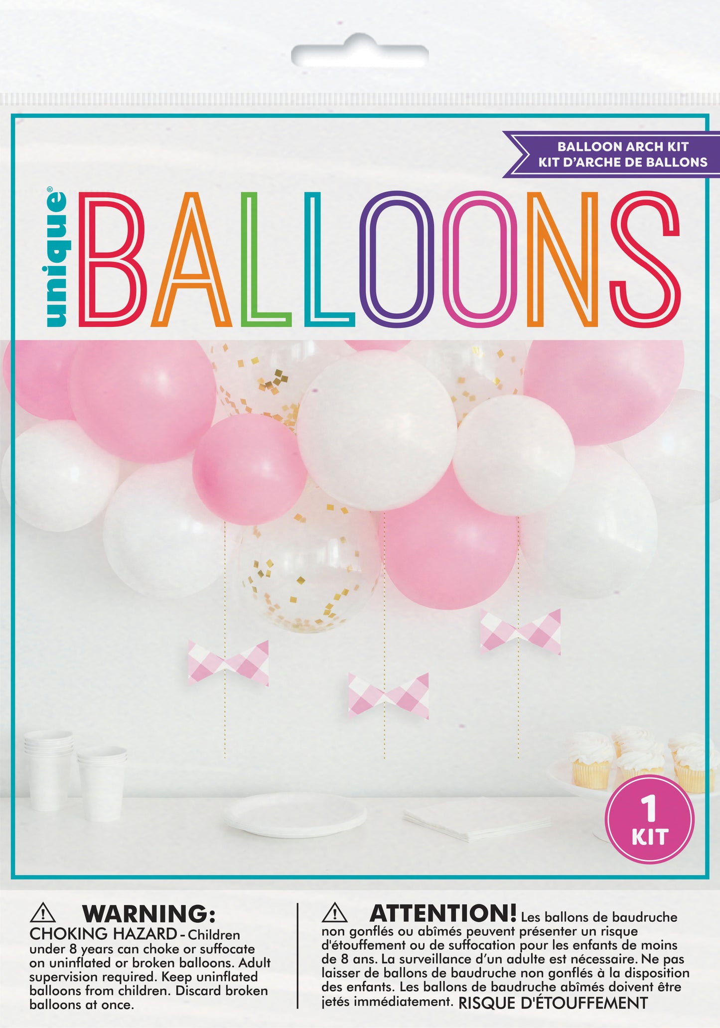 Balloon Arch Kit - Pink Gingham 1st Birthday