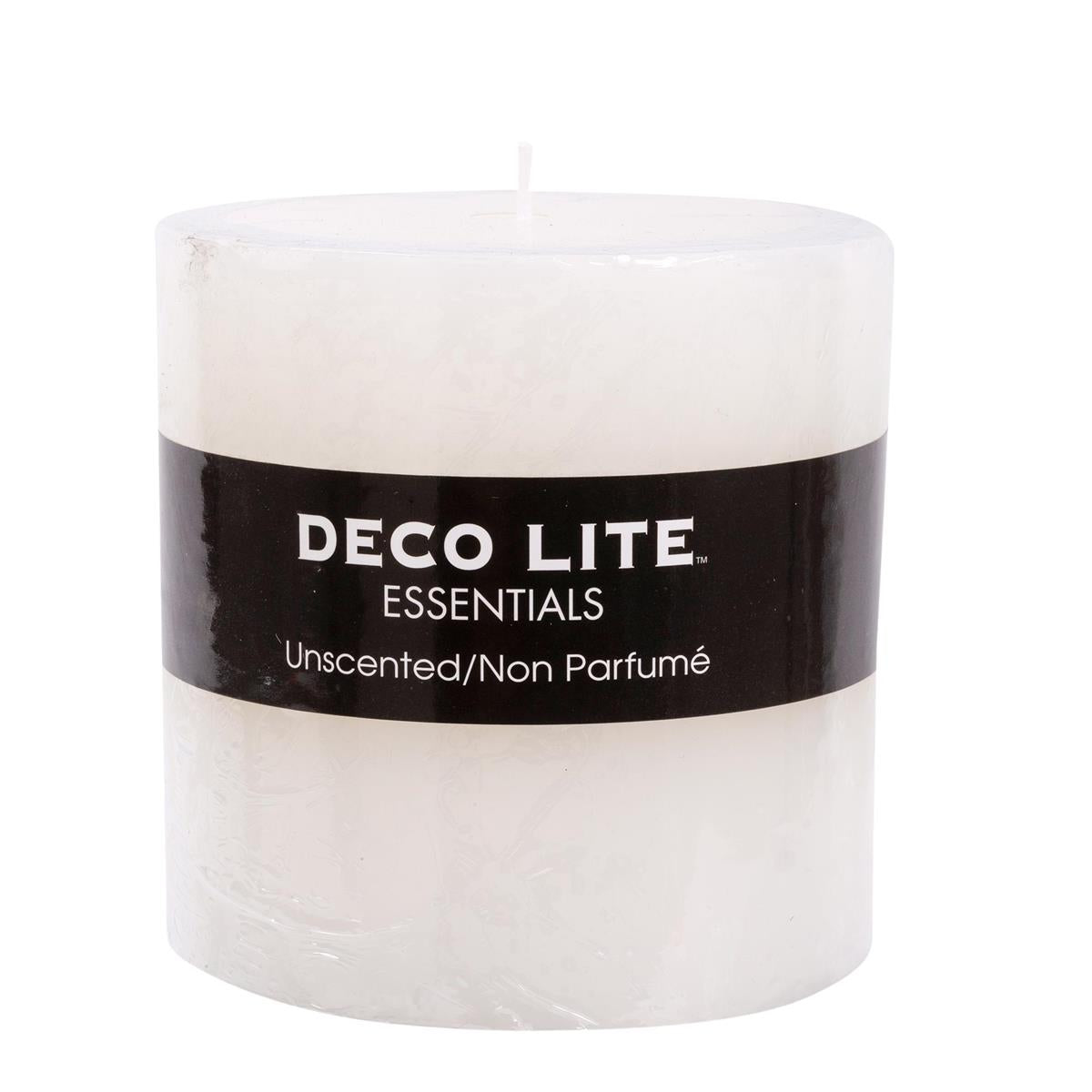 Deco Lite Essentials 4"x4" Smooth Pillar Candle, col. wrap & label