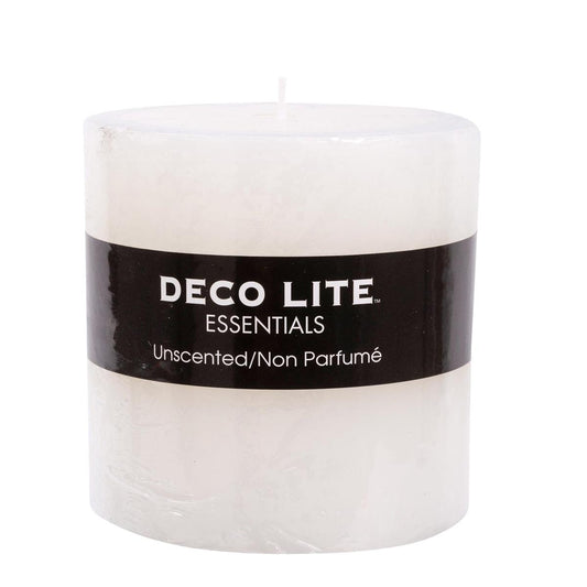 Deco Lite Essentials 4"x4" Smooth Pillar Candle, col. wrap & label