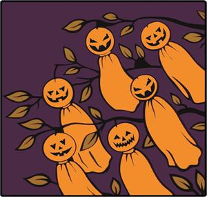G.Ghouls 20pcs Hanging Pumpkins , 8"x15", polybag w/insert