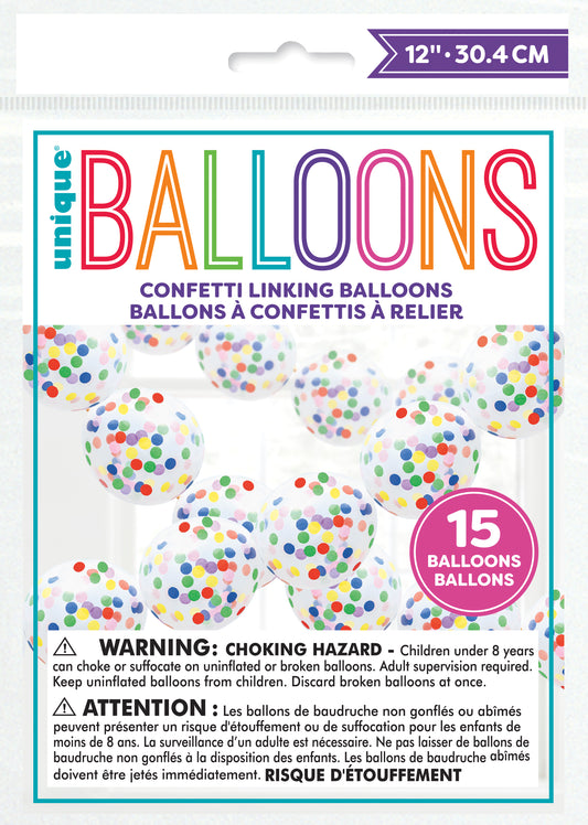 Latex Balloon Kit 12": Confetti Latex Balloon Garland Kit,  15/PK