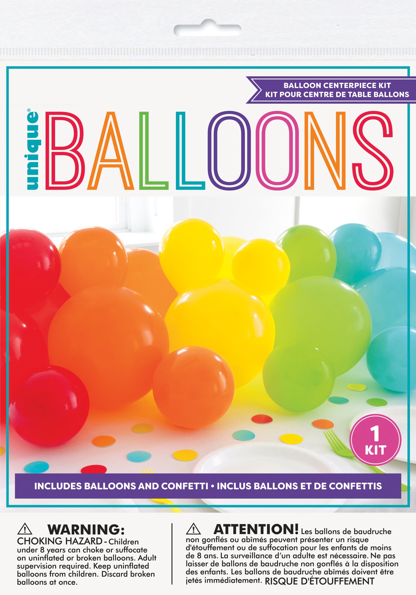 Balloon Centerpiece Kit - Table Runner with Confetti Cutouts, 20 balloons